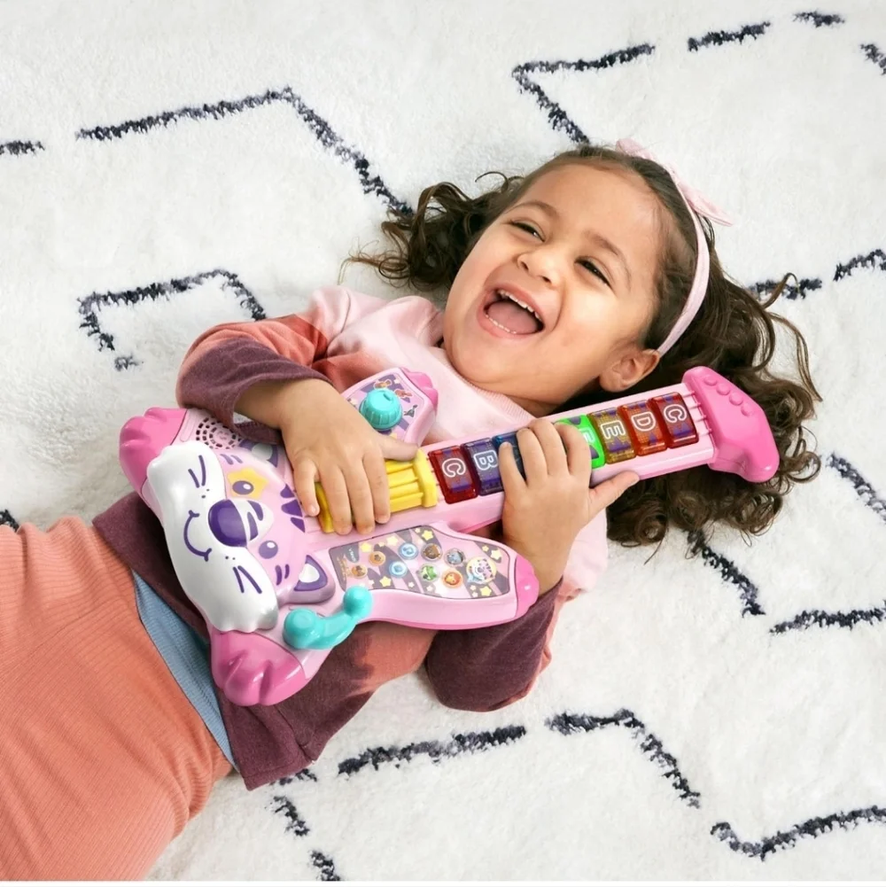 Pink and Purple Kids Toy Guitar